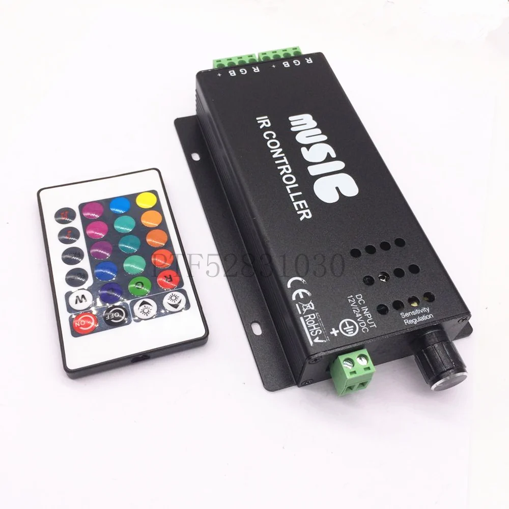 

2017 best price DC12-24V 24 Keys music controller IR remote RGB controller Sound Sensitive for 5050 3528 led strip light lamp