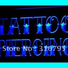 I296 тату и пирсинг Магазин логотип светодиодный неоновый свет вывеска Вкл/Выкл Переключатель 20+ цвета 5 размеров