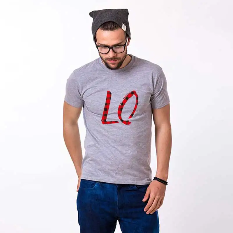 Модная Новая Стильная летняя футболка с надписью Love для женщин, повседневная хлопковая футболка для мужчин и женщин, футболки для пар, топы, одежда для влюбленных - Цвет: style 1