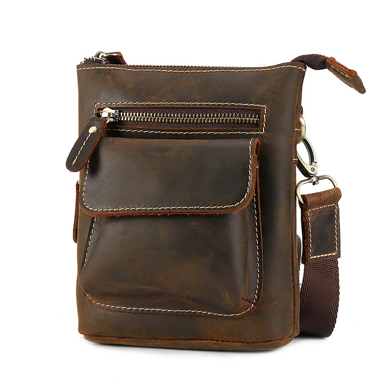 Для мужчин из натуральной кожи набедренная сумка на пояс мешочки для телефона путешествия талии пакет мужской маленькая поясная сумка
