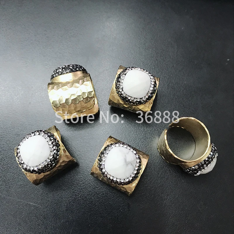 

Street fashion trend and texture 24K gold ring opening round fan Bai-song lovers ring