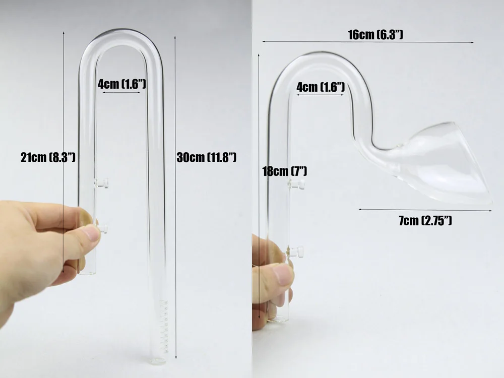 Стеклянная трубка Лили Пайп поток потока двойной фиксация присоска качество ada фильтр Аксессуар водяное растение для аквариума аквариум - Цвет: 17mm inflow outflow