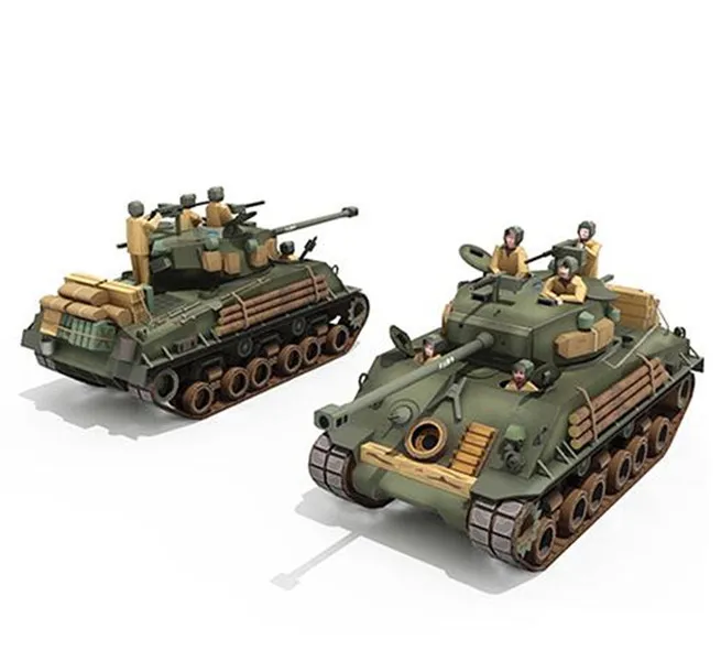 Масштаб 1:30 M4A3E8 America fury комплект 3D бумажных моделей|Картонные конструкторы| |