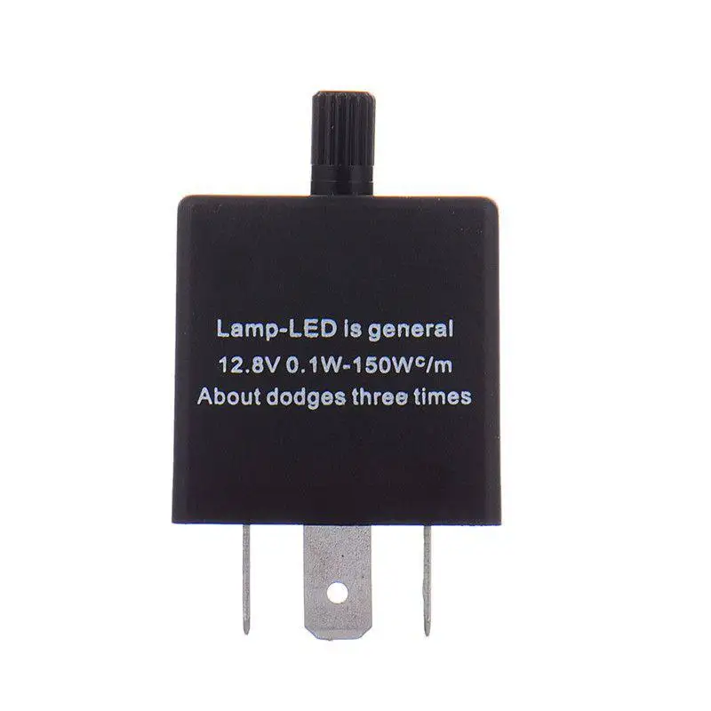 

12/24VDC 3-PIN Electronic LED Adjustable Flasher Relay For Turn Signal Light Blinker
