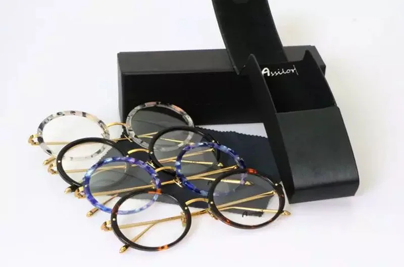 Pure Titanium Anti-Corrosion Granny Chic Full Frame Reading Rounded Glasses Clear Eye Lens male Spectacle four colors E | Аксессуары для