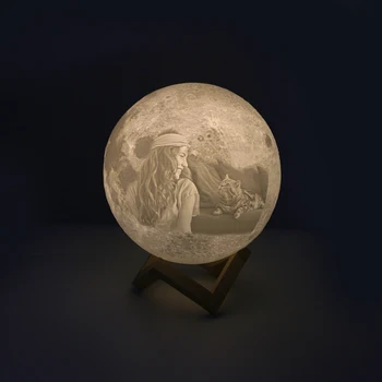

Custom Made Moon Lamp 3D Printing Moon Photo Text Pattern On The Moon Light Globe Light Glowing Moon Lamp Touch Change Colors