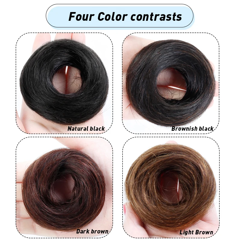 

Donut Chignon Bun Straight Updo Hair Bun Hairpieces Synthetic Scrunchie Hair Bun Extensions Artificial Human Hair Material