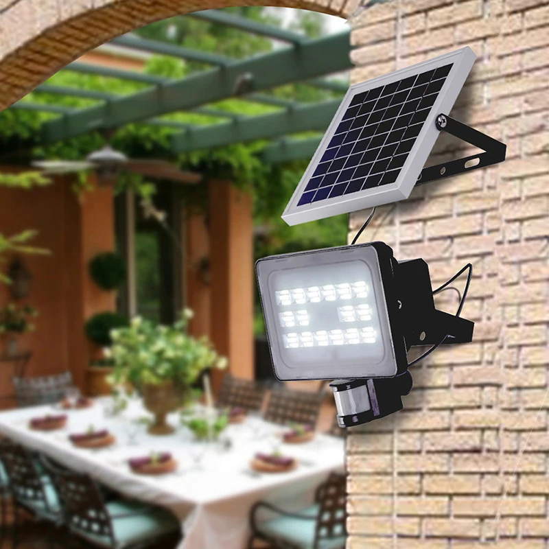 30W Solar Panel LED Flood lights IP65 Waterproof Outdoor Security