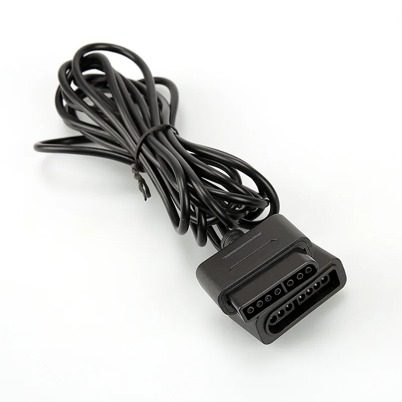 FZQWEG Extension Cable Wire Cord For Super Nintendo SNES Controller Black Color