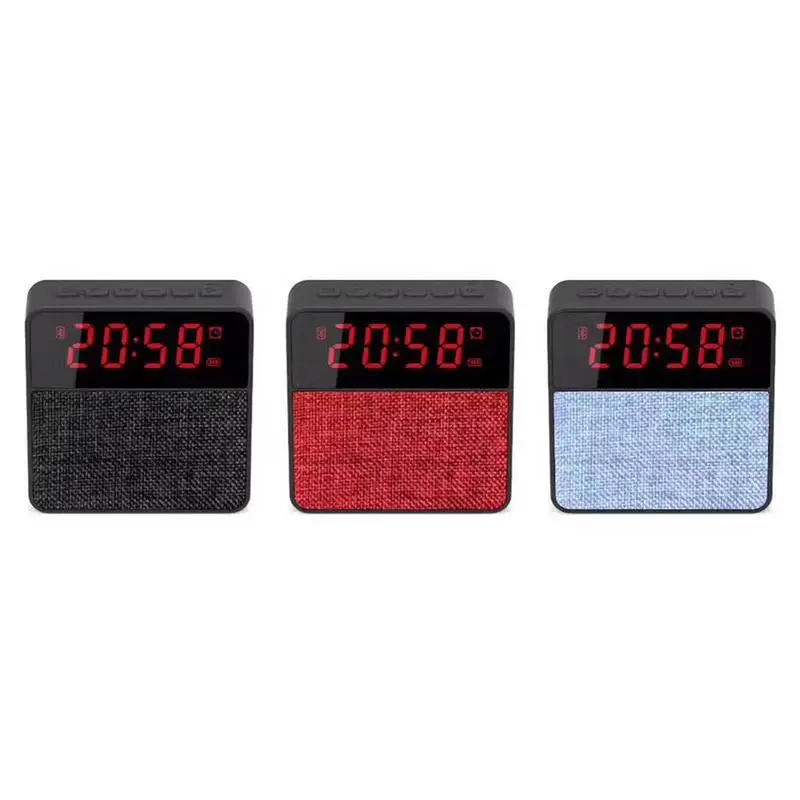 Wireless Bluetooth Speaker T1 Fabric Mini Alarm Clock Card Inserted