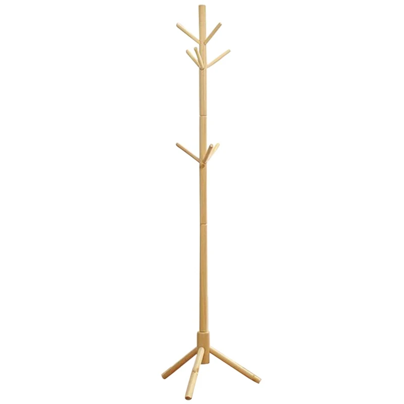 

Solid Wood Hanger Floor Standing Coat Rack Creative Home Furniture Clothes Hanging Storage Rack Wood Hanger Bedroom Drying Rac