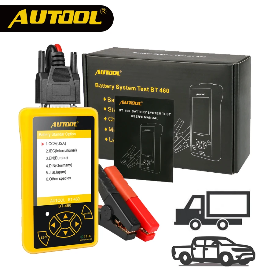 AUTOOL 12V 24V font b Battery b font Meaurement Test Analyzer Heavy Duty Automotive Power Tester