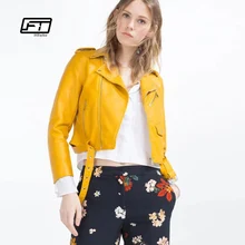 Fitaylor Autumn Women Leather Jackets Soft Pu Faux Leather Coats 2017 Pink Blue Slim Short Design Casual Winter Outwear