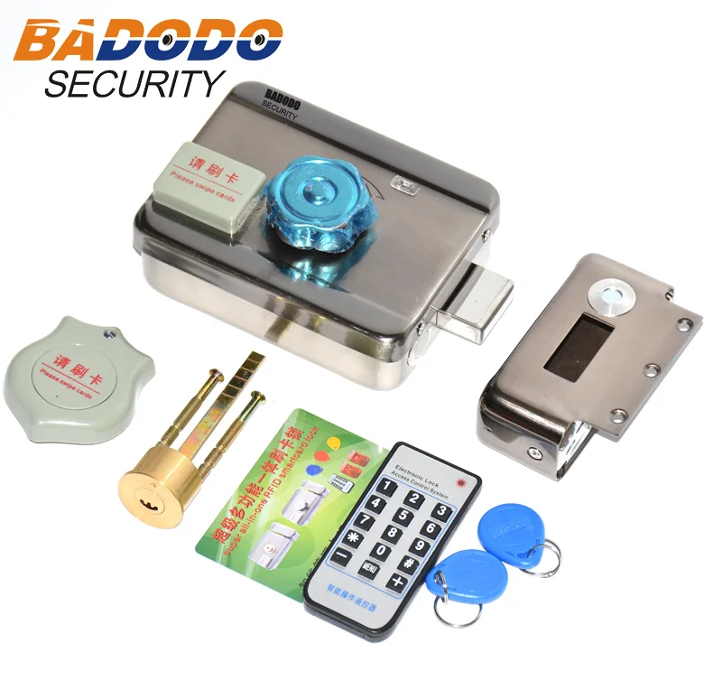 

electronic lock kit DC12V integrated RFID card electronic gate door locks reading &rotating open with 2 or 10 or 30 tags