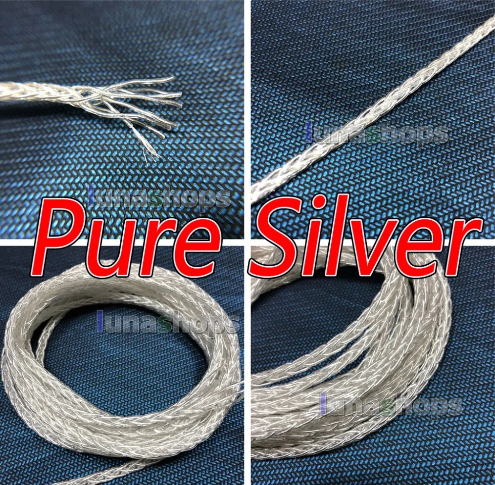 

50 м 8*(10*0,08 мм) 8 ядер 99.99% Pure Silver Наушники DIY специальный кабель (не Telf) 8*1,1 мм OD: 4 мм