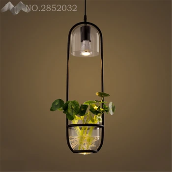 

Cretive Nordic Retro Led Pendant Chandelier Lighting Metal Glass Flowerpot Bedroom Led Chandeliers Lamp Loft Led Hanging Lights