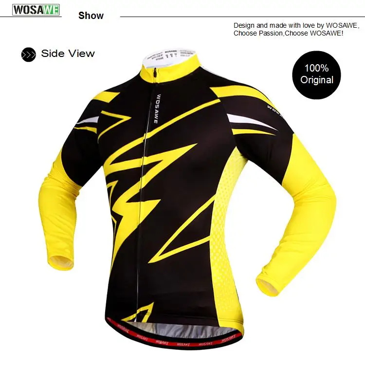 Tricota Ciclismo Manga Larga Respirable Maillot Wosawe Tricota Ciclismo Manga Larga Respirable Maillot Wosawe