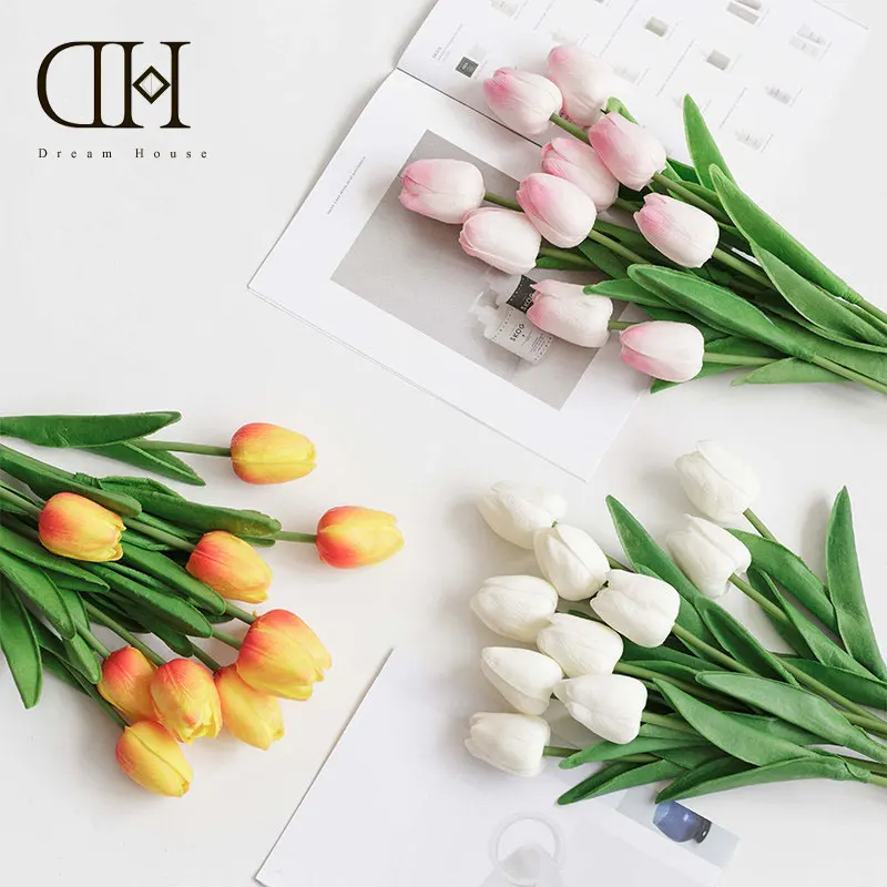 

Dream House DH Fake Artificial PU Tulip Mothers Day Gift Weeding Home Decoration Bride Flower Bouquet FS112512