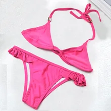 Новинка года, купальный костюм для девочек, комплект бикини из двух предметов для детей возрастом от 2 до 10 лет, детский купальный костюм с оборками, детский купальный костюм, G9-CZ948