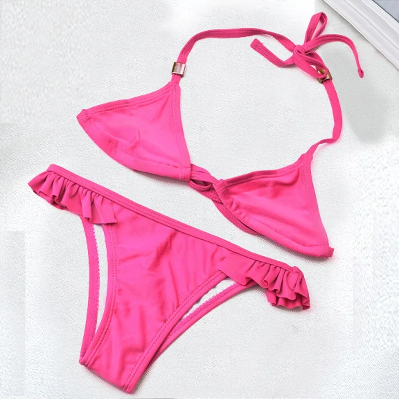 

New 2019 Swimsuit For Girls Two Piece Bikini Set 2-10 Years Children's Swimwear Ruffle Style Kids Swimsuit 2019 G9-CZ948
