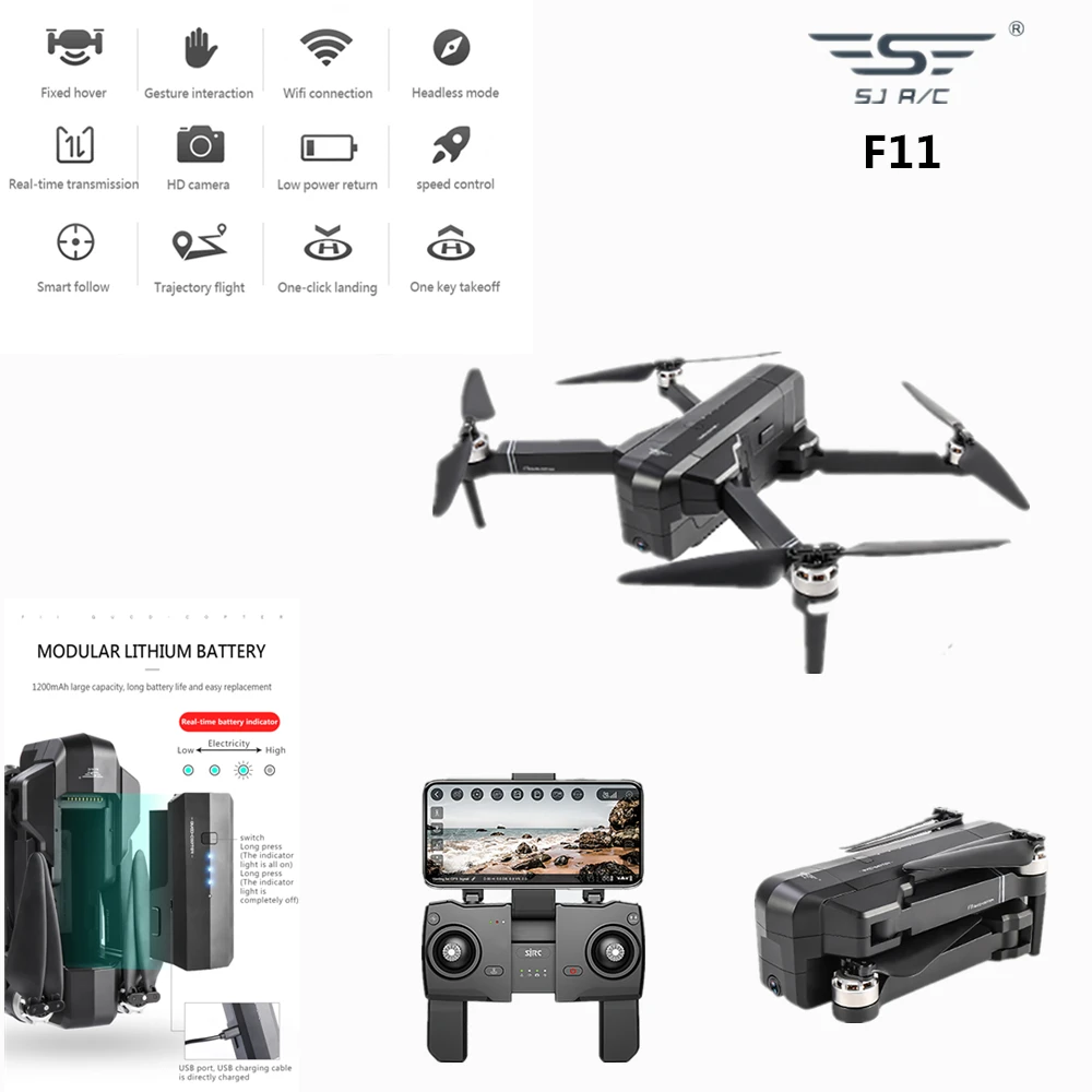 SJRC F11 PRO gps Дрон с 1080 P/2 K HD камерой Wifi FPV Бесщеточный складной Квадрокоптер 25 минут