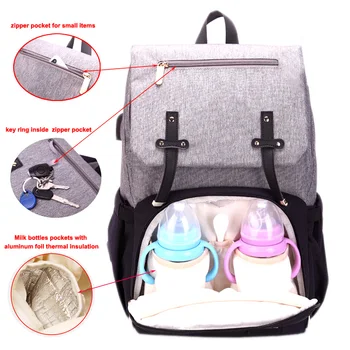 2019 diaper bag mummy daddy backpack baby stroller bag waterproof oxford handbag nursing nappy bag kits usb rechargeable holder