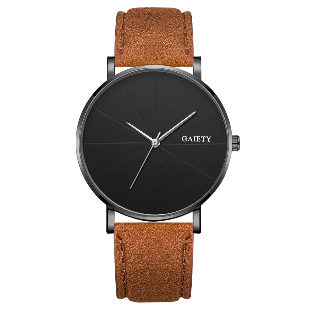 New Watches Men Fashion Casual Unobtrusive Simple Single Business Leather Band Watch Quartz Relogio Luxury Wristwatches - Цвет: G