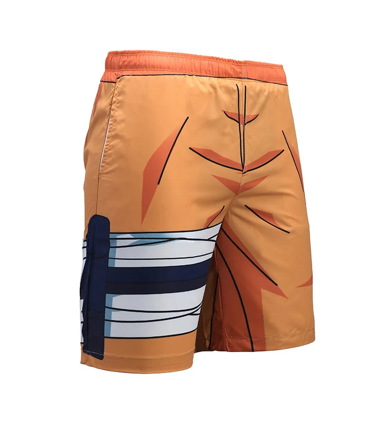 Dragon Ball NARUTO Quick Dry Swimming Shorts For Men Anime Swimwear Man Summer Bathing Beach Wear Surf Boxer Brie Swim Trunks - Цвет: Naruto