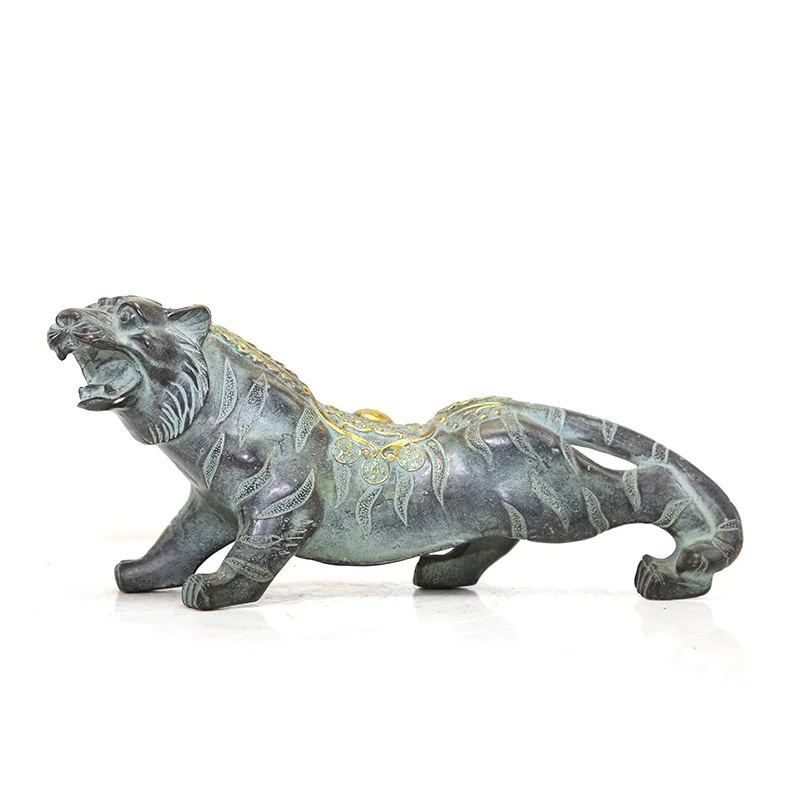 

China factory made antique cast bronze wild bengal tiger statue sculpture