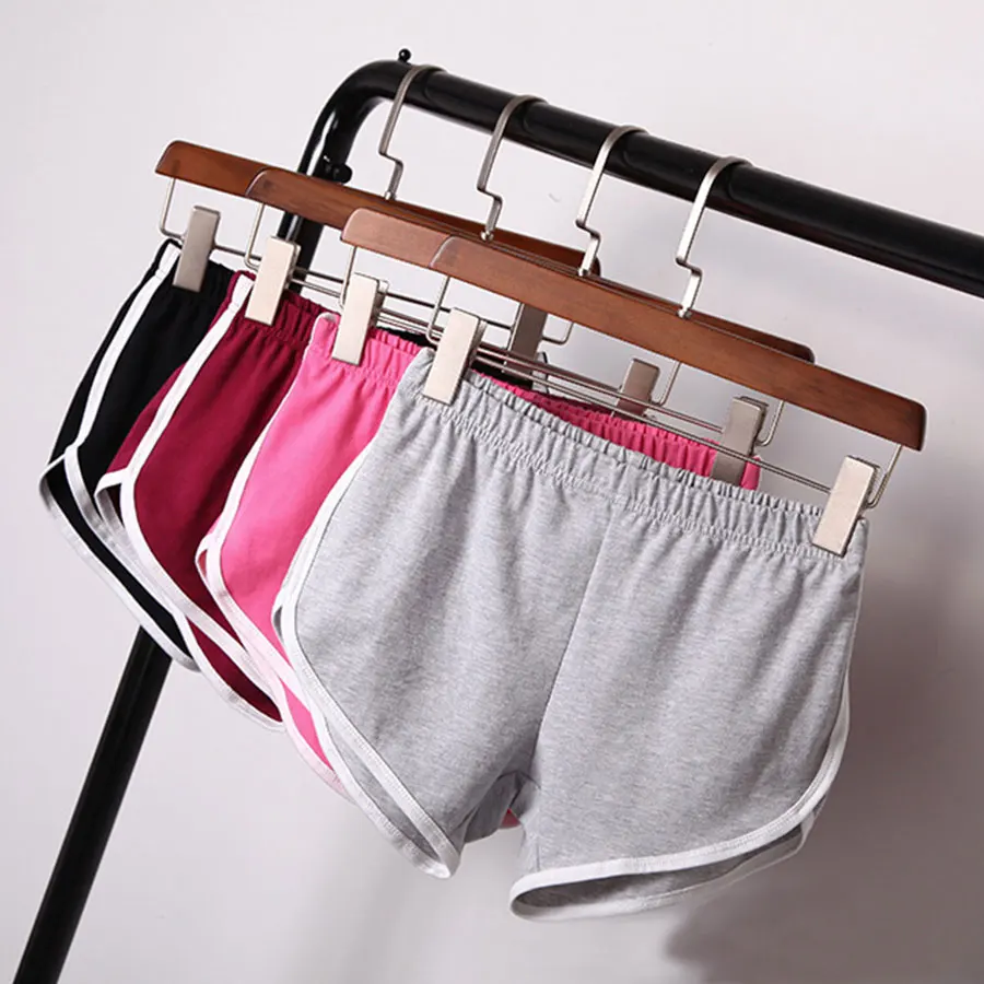 Striped Patchwork Elastic Waist Loose Cotton Shorts Women Casual Comfortable Shorts Sport Run Female Wild Shorts Multi-color New