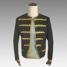 Мужской певец черный персональный панковский костюм Европа и США зима мужской хост костюм для суда платье