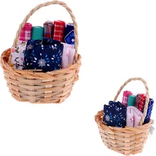 Набор тканевых корзин для декора миниатюрный аксессуар для куклы подарок деревянная Ткань Милая тканевая корзина для 1:12 аксессуары для кукольного дома