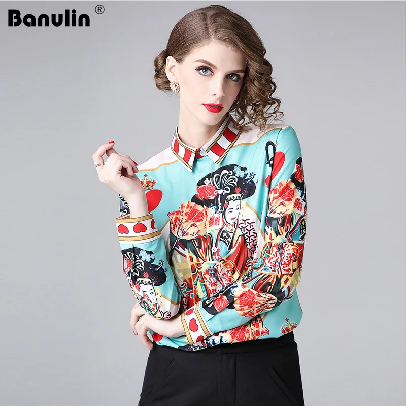 

High Quality 2018 Runway Designer Tops Fashion Retro Vintage Blouse Ladies Office Shirts Womens Tops And Blouses camisa feminina