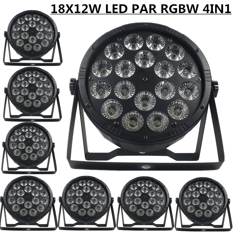 

8PCS/ 18X12W LED PA RGBW 4in1 PAR Lights/ disco lights dmx512 control wash light AC90-240V par led professional dj equipment