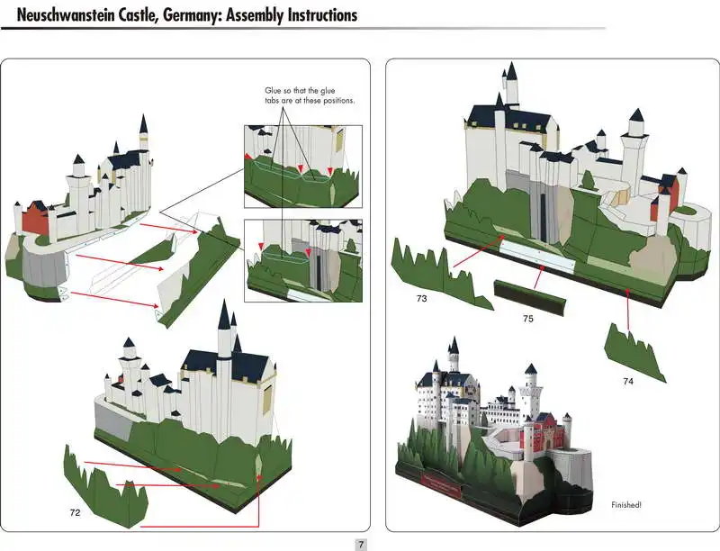 DIY Замок Нойшванштайн, Германия Ремесленная Бумажная модель архитектура 3D DIY образовательные игрушки ручной работы игра-головоломка для взрослых