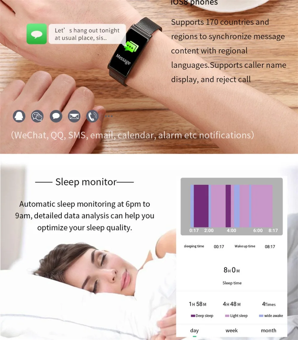 IP68 Smart Watch Sports Fitness Heart Rate Monitor Smart Watch For IOSAndorid 0.96 Inch TFT Full Visual Color Screen 40AP02 (8)