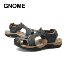 Гном лето в сандалии в горошек мужская, из бычьей кожи; Sandalias Hombre; высокое качество Для мужчин шлёпанцы для женщин в стиле ретро; нескользящая подошва; мужские пляжные сандалии