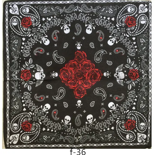 man scarf Fashion Hip Hop 100% Cotton Skull Bandana Square Scarf Kerchief Black Paisley Bicycle Headband Printed For Women/Men/Boys/Girls mens grey scarf Scarves