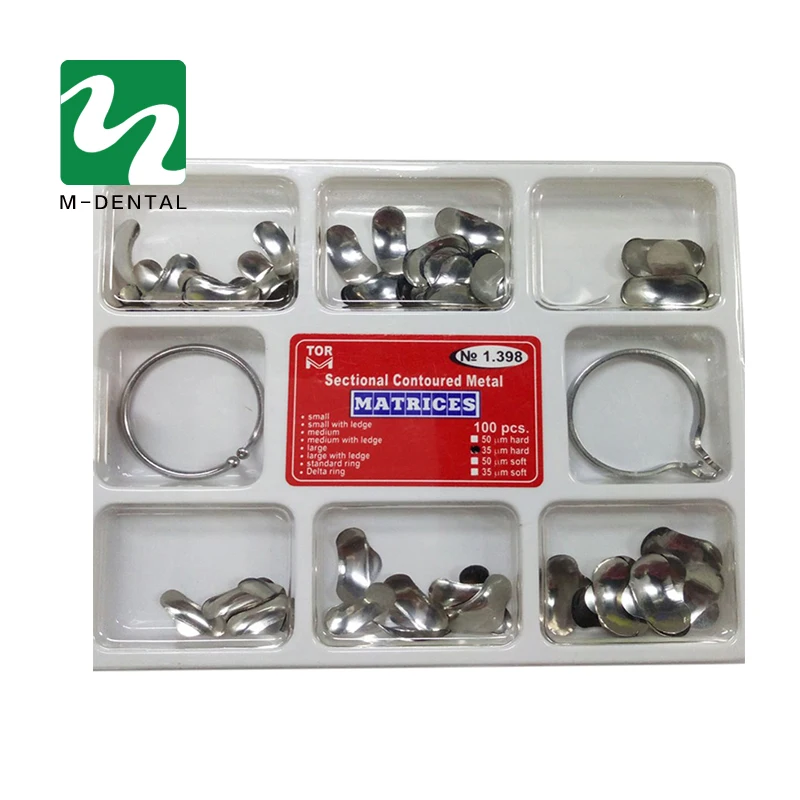 

3Box Dental Matrix Sectional Contoured Metal Matrices No.1.398 Metal Matrices Band lmws Sental Materials Free Shipping