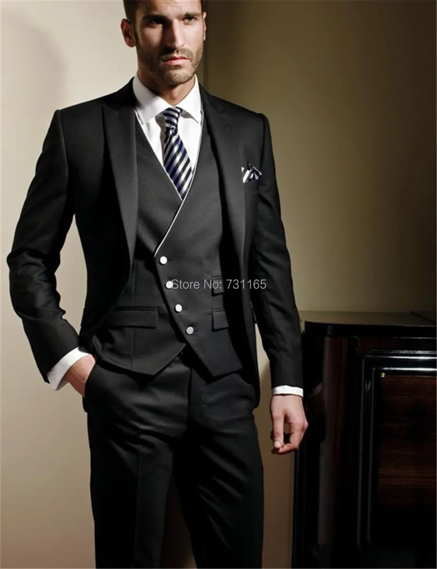 Groom Tuxedos Groomsman Men's Wedding Suit Custom Made groom wedding