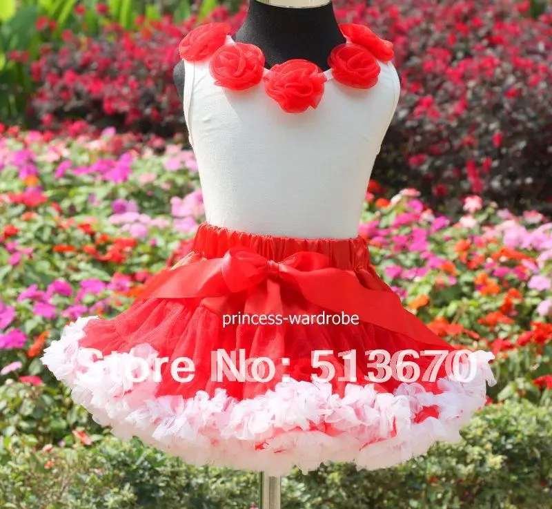 

Red White Black Pettiskirt with Matching Red Tank Tops MAM22
