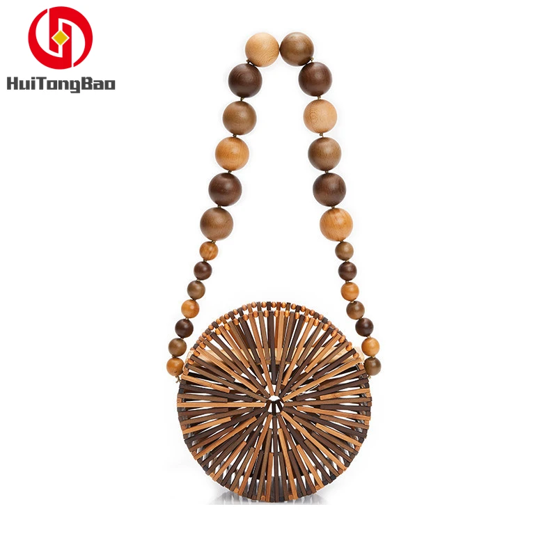 أزياء المرأة مزين الخيزران حقيبة مستديرة الصيف الشاطئ حقائب سيدات عطلة الفاخرة ملابس علوية مميزة-حقائب بيد الكتف الجوف خارج أزياء المرأة مزين الخيزران حقيبة مستديرة الصيف الشاطئ حقائب سيدات عطلة الفاخرة ملابس علوية مميزة-حقائب بيد الكتف الجوف خارج