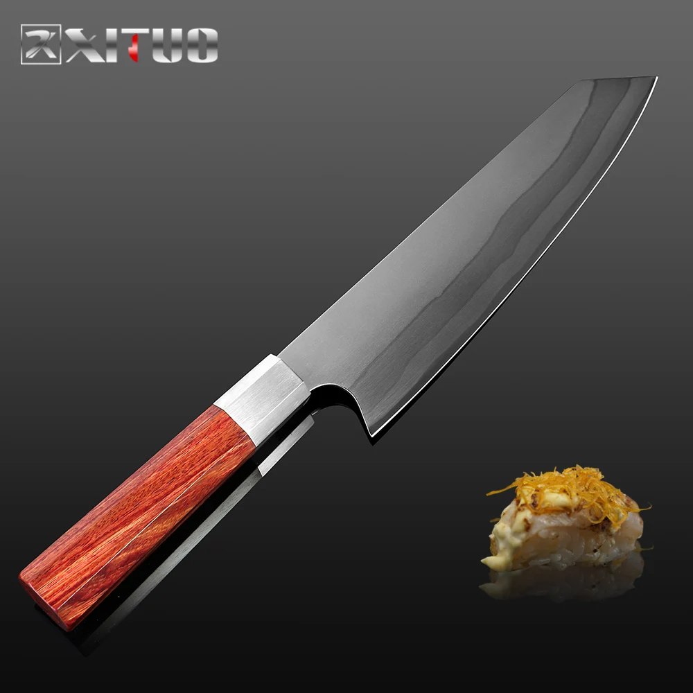 XITUO японский нож шеф-повара 7 слоев композитной стали Острый кухонный Кливер Gyuto суши нож домашние ножи для ресторанов восьмиугольная ручка
