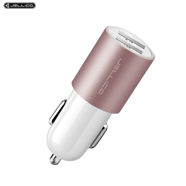 Jellico автомобильное USB зарядное устройство для быстрой зарядки мобильного телефона зарядное устройство адаптер двойной зарядное устройство USB для samsung Xiaomi Tablet автомобильное зарядное устройство - Тип штекера: Rose