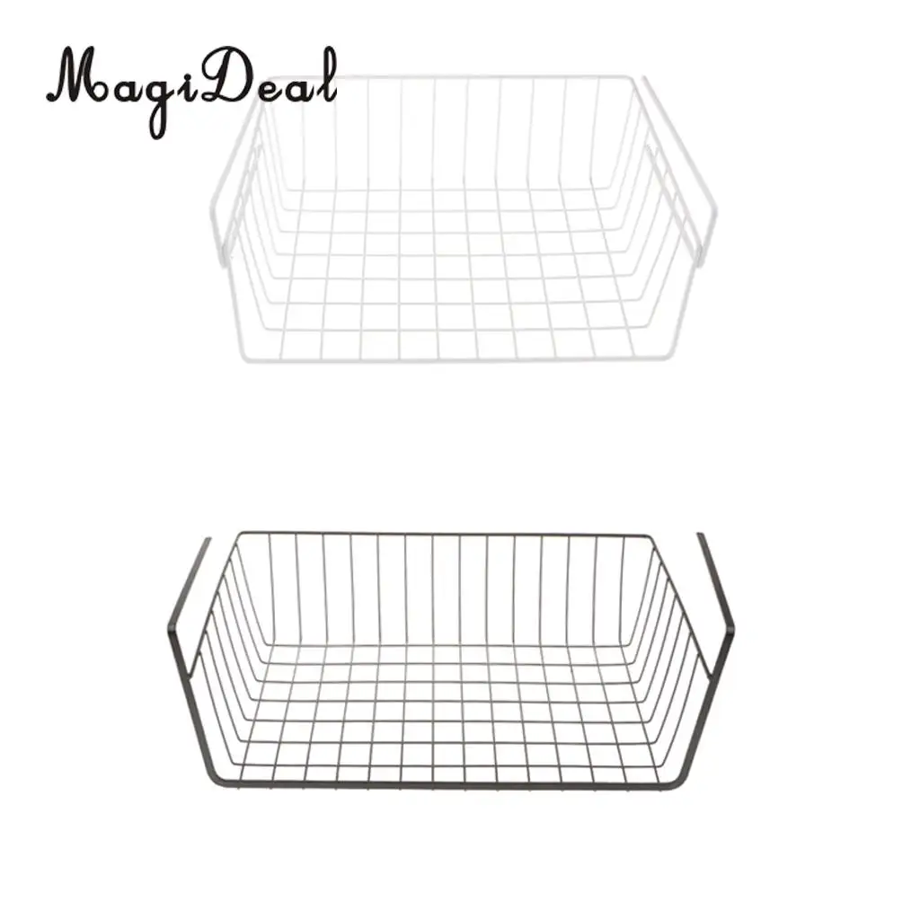 MagiDeal Household Storage Under Shelf Rack Organizer Basket for Table Cupboard Black Storage Basket for Bathroom Triangular