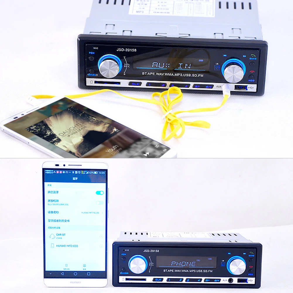 

Car Kit MP3 Player Power Amplifier JSD Bluetooth Phone Ultra Large OLED Display Universal Bluetooth 60W TDA7388