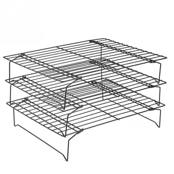 

Stainless Steel Wire Grid Cooling Tray Cake Food Rack Nonstick Cooking Grill Tray For Biscuit Oven Kitchen Baking Pizza Shelf