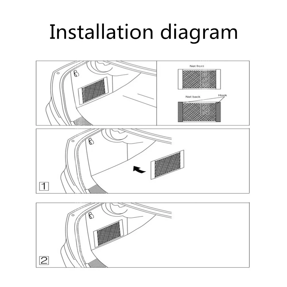 Сумка для хранения на заднюю часть БАГАЖНИКА АВТОМОБИЛЯ, эластичная сетка, Волшебная наклейка, Сетчатая Сумка для хранения, карманная клетка, авто органайзер, сумка для спинки сиденья 40*25 см
