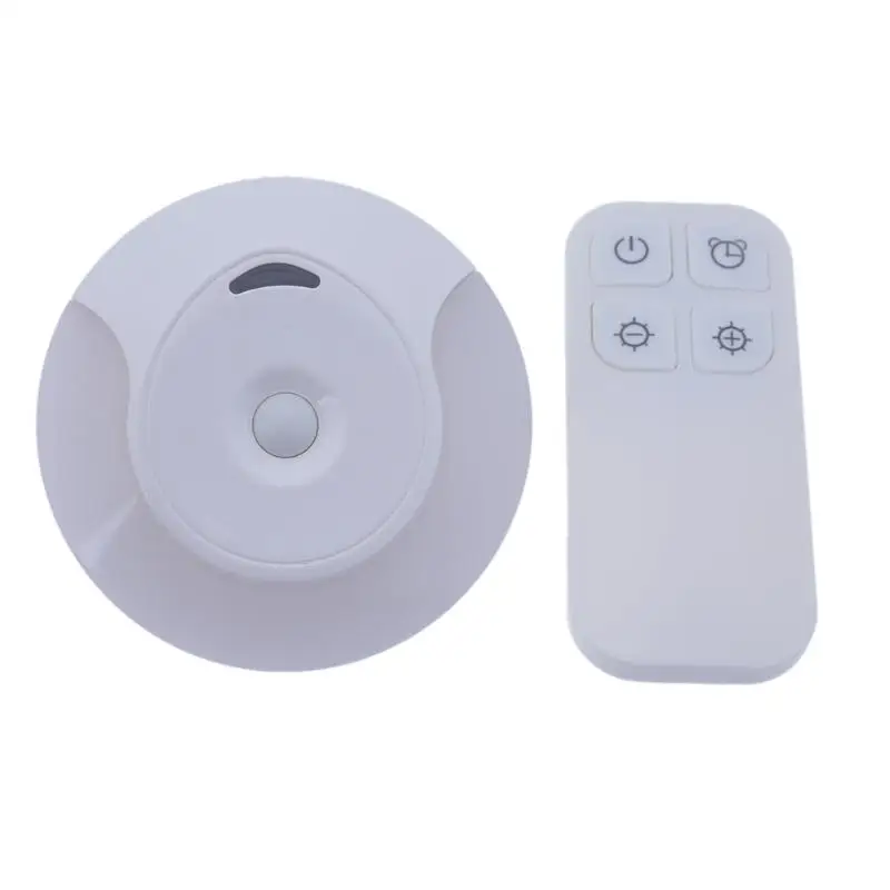 

Mini Round Shape Wall Plug Mount LED Night Light Automatic Sensor Light with Remote Control for Bedroom Home Lamps
