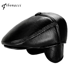 Фибоначчи Мужская газетная Кепка из искусственной кожи шляпа плоский Гольф таксиста черная зимняя шляпа для папы